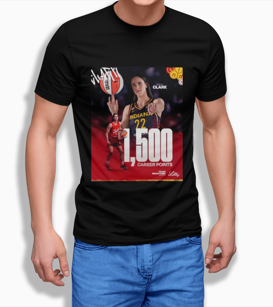 Caitlin Clark Indiana Fever 1500 Career Points Milestone Celebration WNBA Fever Milestones T-Shirt