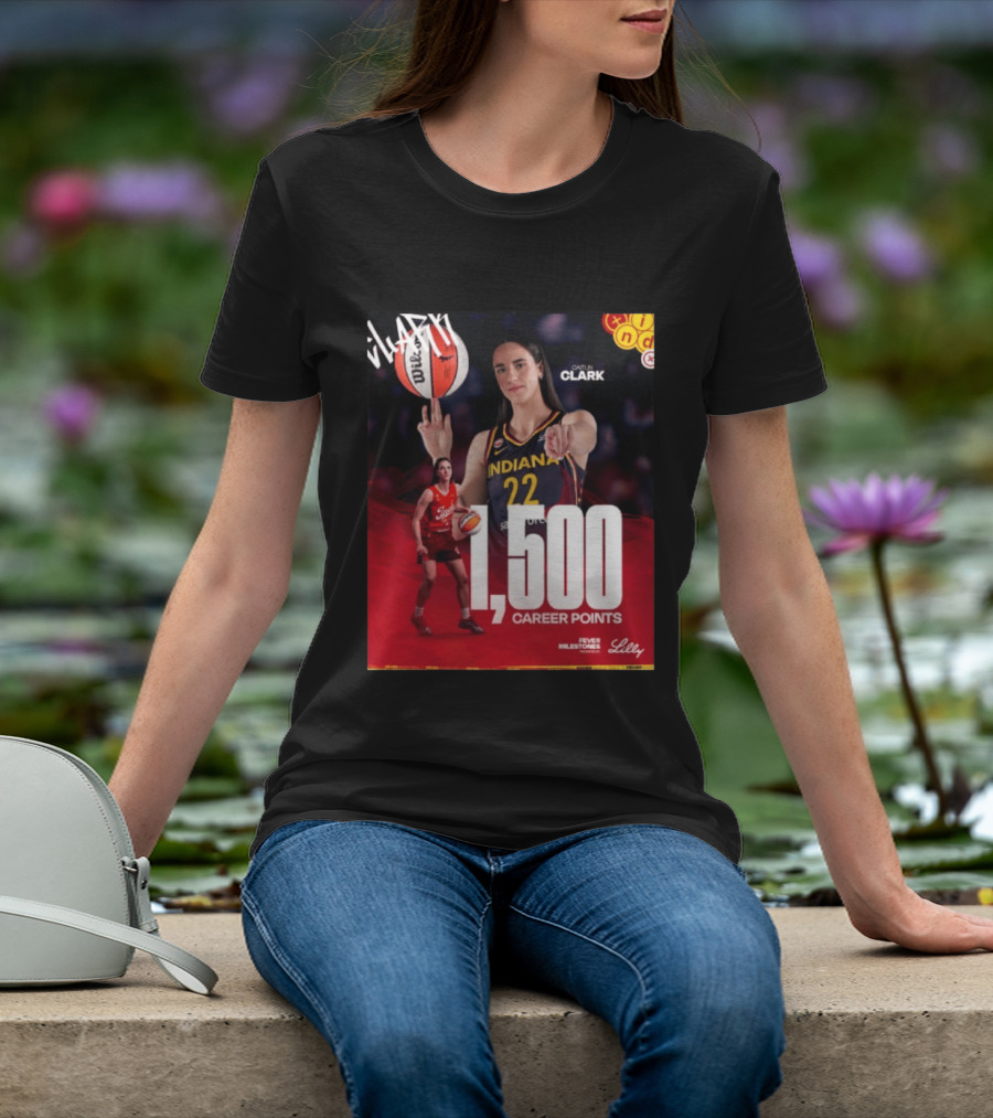 Caitlin Clark Indiana Fever 1500 Career Points Milestone Celebration WNBA Fever Milestones T-Shirt