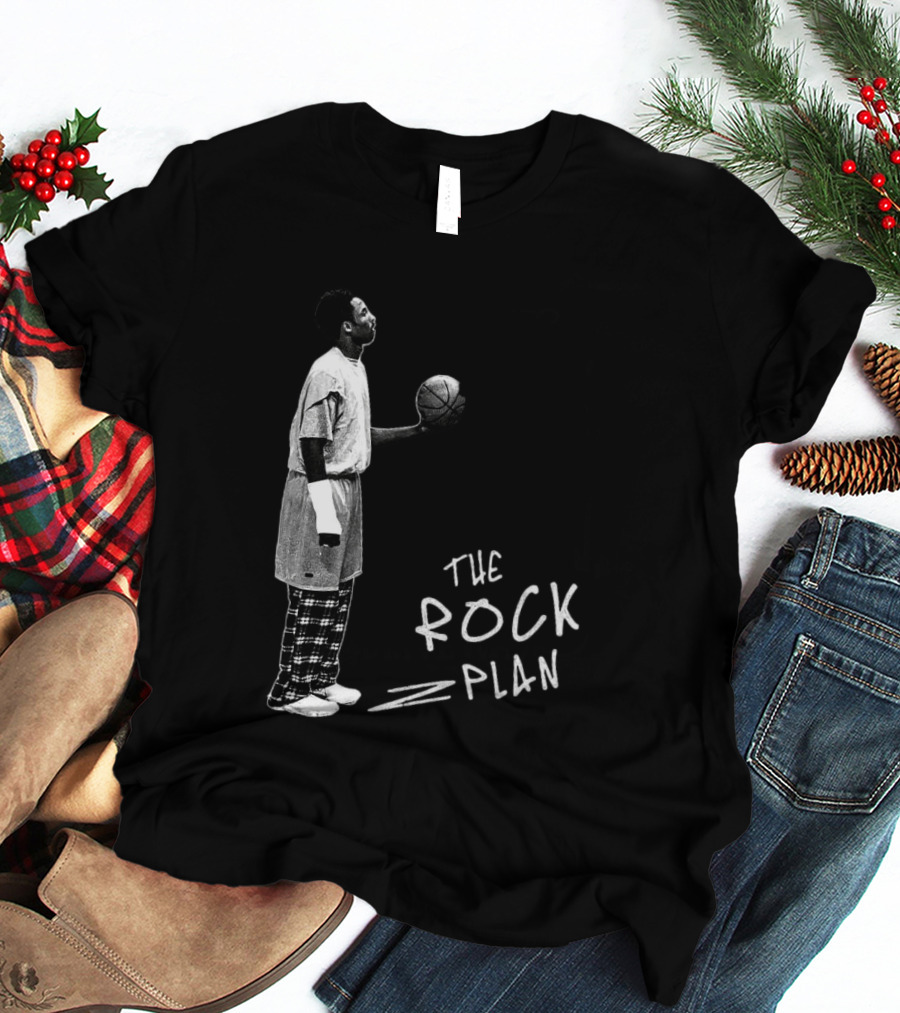 The Rock Plan Street Basketball Vintage Style Player Holding Ball T-Shirt