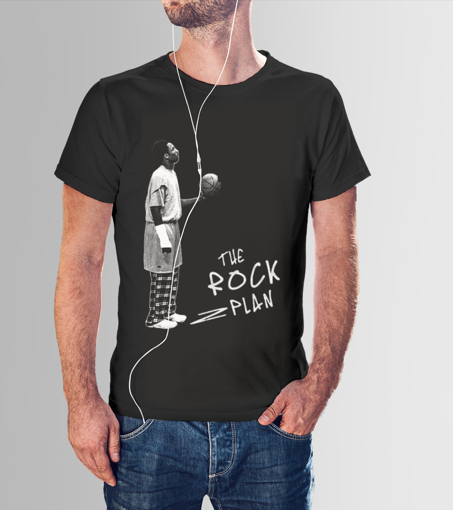 The Rock Plan Street Basketball Vintage Style Player Holding Ball T-Shirt