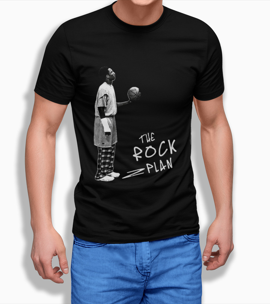 The Rock Plan Street Basketball Vintage Style Player Holding Ball T-Shirt