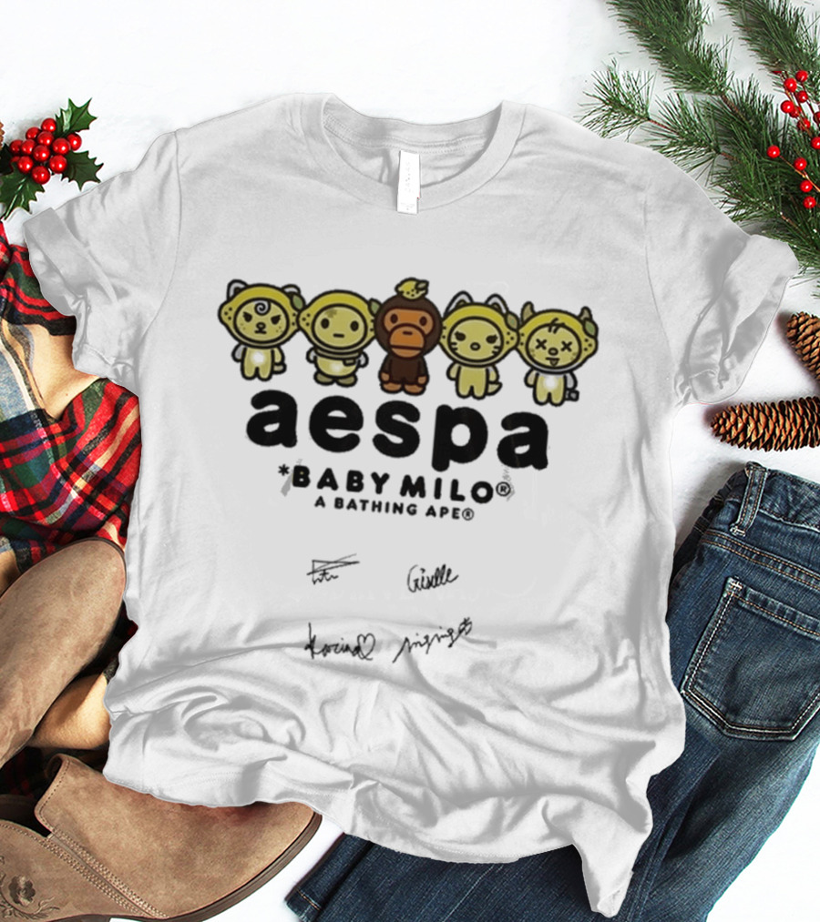 Aespa X Baby Milo A Bathing Ape 2026 Signed Collaboration T-Shirt
