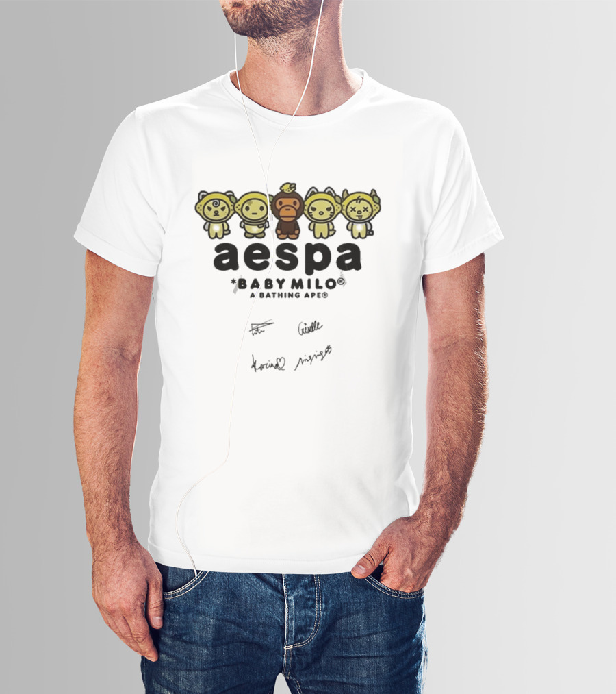 Aespa X Baby Milo A Bathing Ape 2026 Signed Collaboration T-Shirt