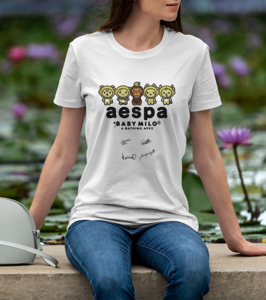 Aespa X Baby Milo A Bathing Ape 2026 Signed Collaboration T-Shirt