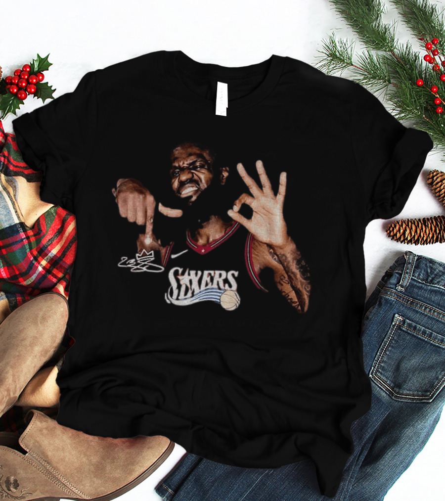 LeBron James Philadelphia 76ers Sixers OK Basketball Image T-Shirt