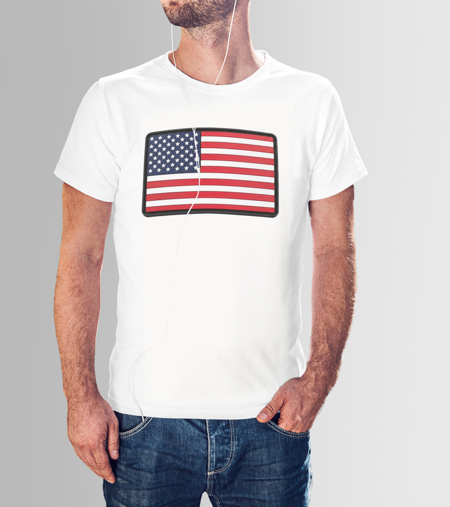 Dan Cevette American Flag Hat United States Stars And Stripes T-Shirt