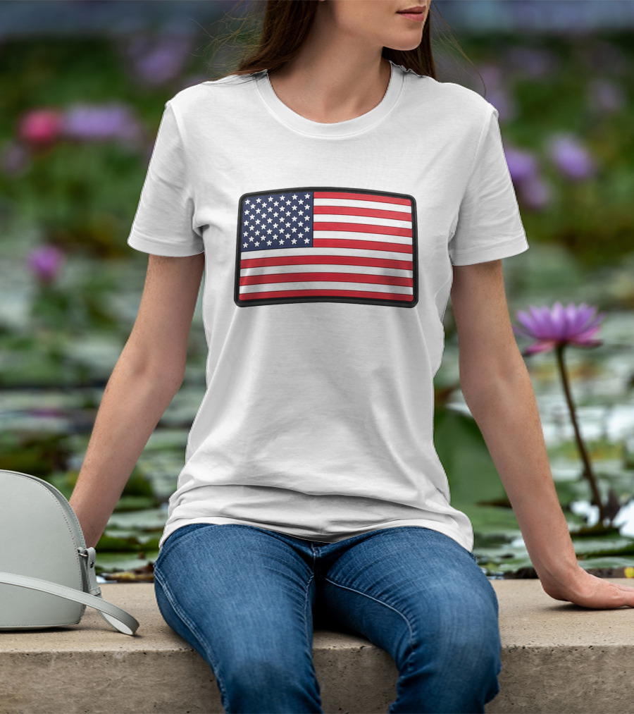 Dan Cevette American Flag Hat United States Stars And Stripes T-Shirt