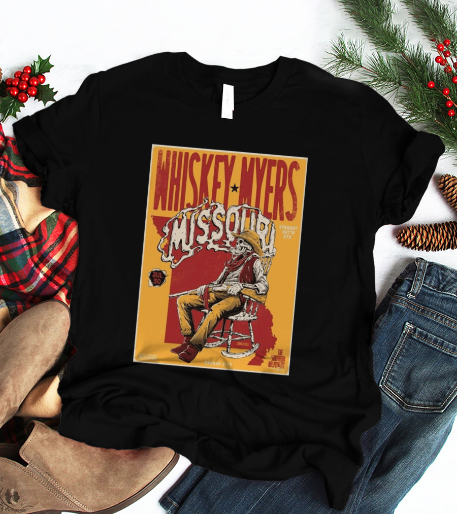 Whiskey Myers Missouri Tour 2026 Kansas City Morton Amphitheater July 30 Straight Outta ETX T-Shirt
