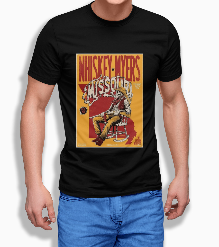 Whiskey Myers Missouri Tour 2026 Kansas City Morton Amphitheater July 30 Straight Outta ETX T-Shirt