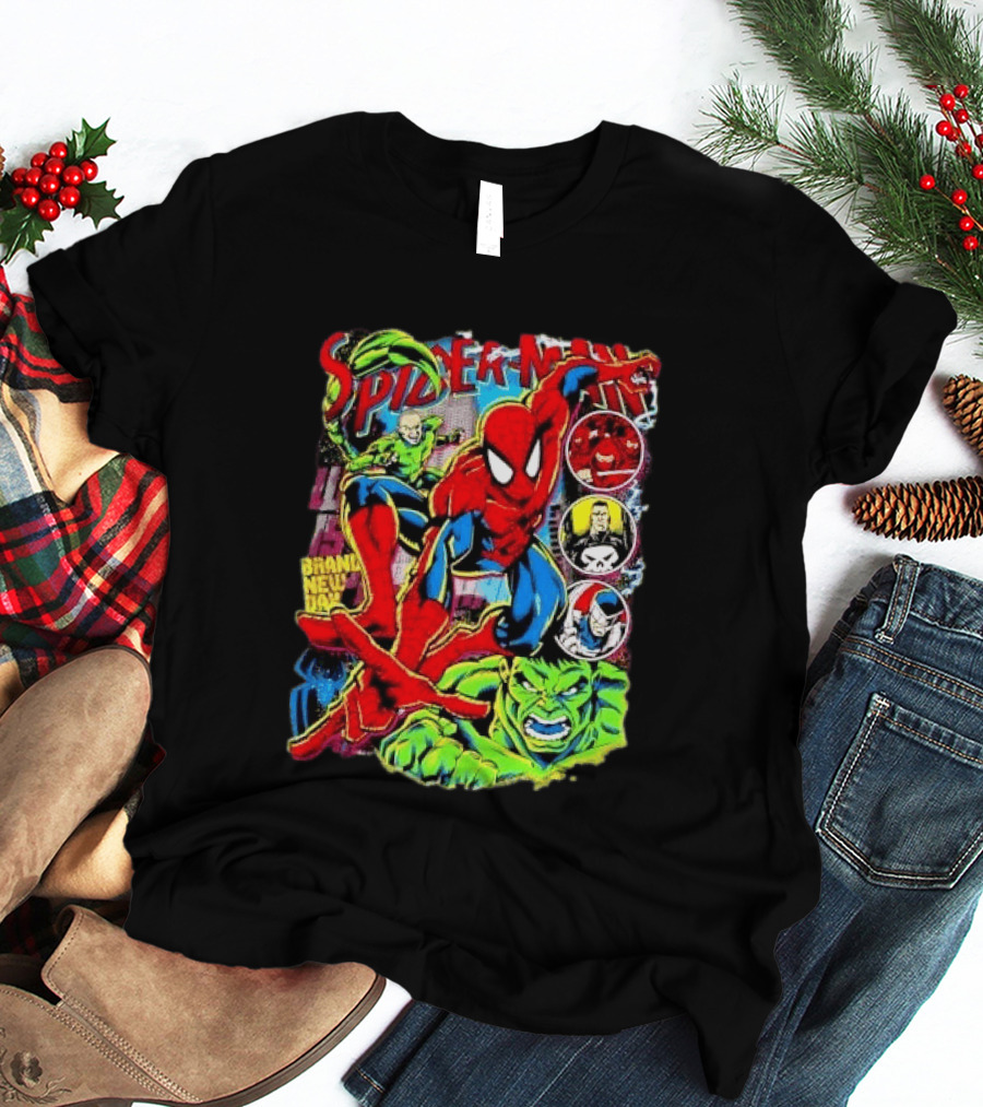 Spider Man Marvel Hulk Punisher Scorpion Ninja Brand New Day T-Shirt