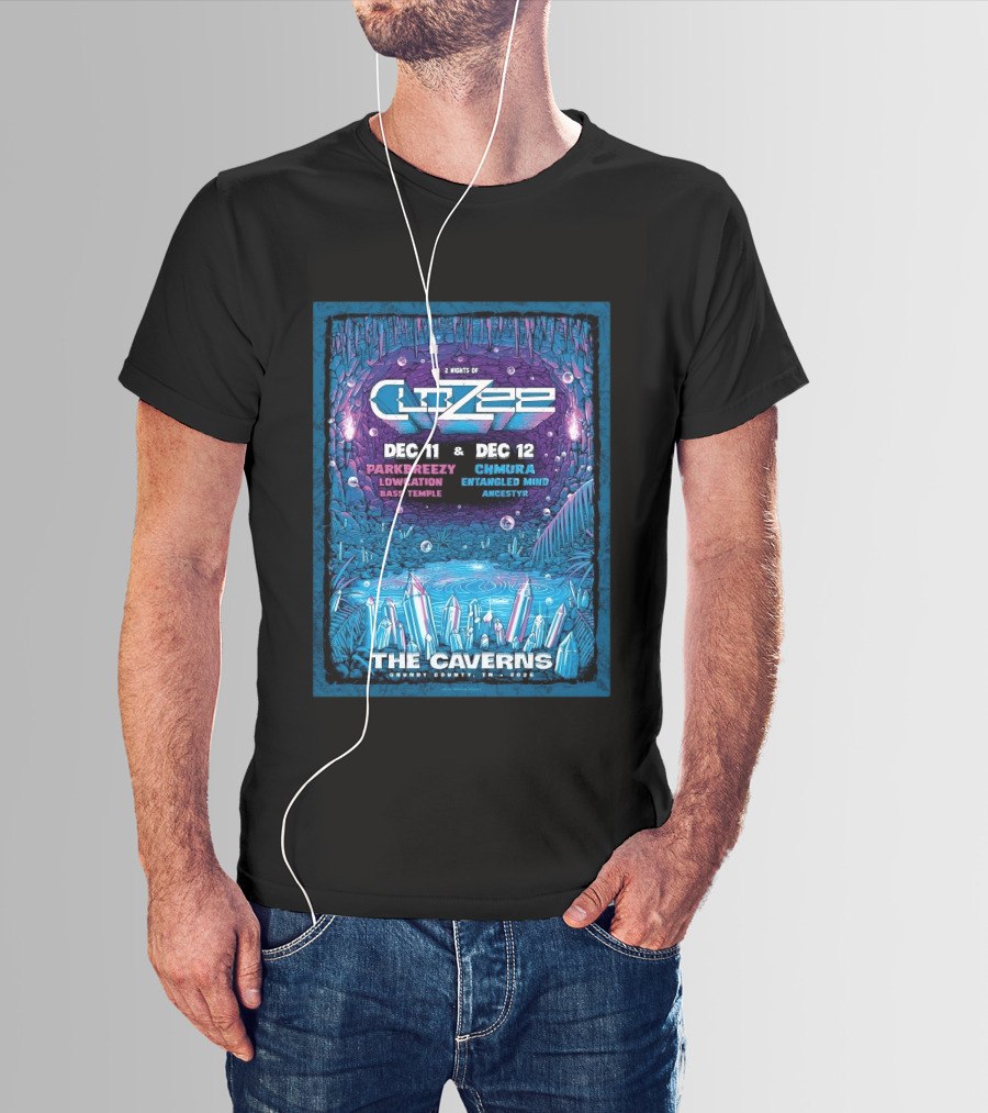 2 Nights Of CloZee The Caverns Grundy County TN Dec 11 12 2026 Parkbreezy Lowcation Bass Temple Chmura Entangled Mind Ancestryr T-Shirt