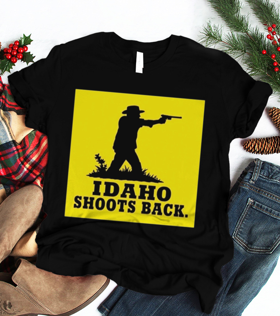 Idaho Shoots Back Cowboy Silhouette Retro Humor T-Shirt