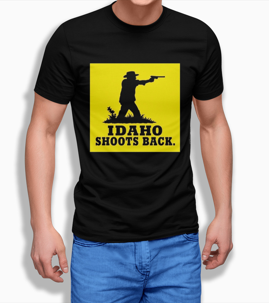 Idaho Shoots Back Cowboy Silhouette Retro Humor T-Shirt