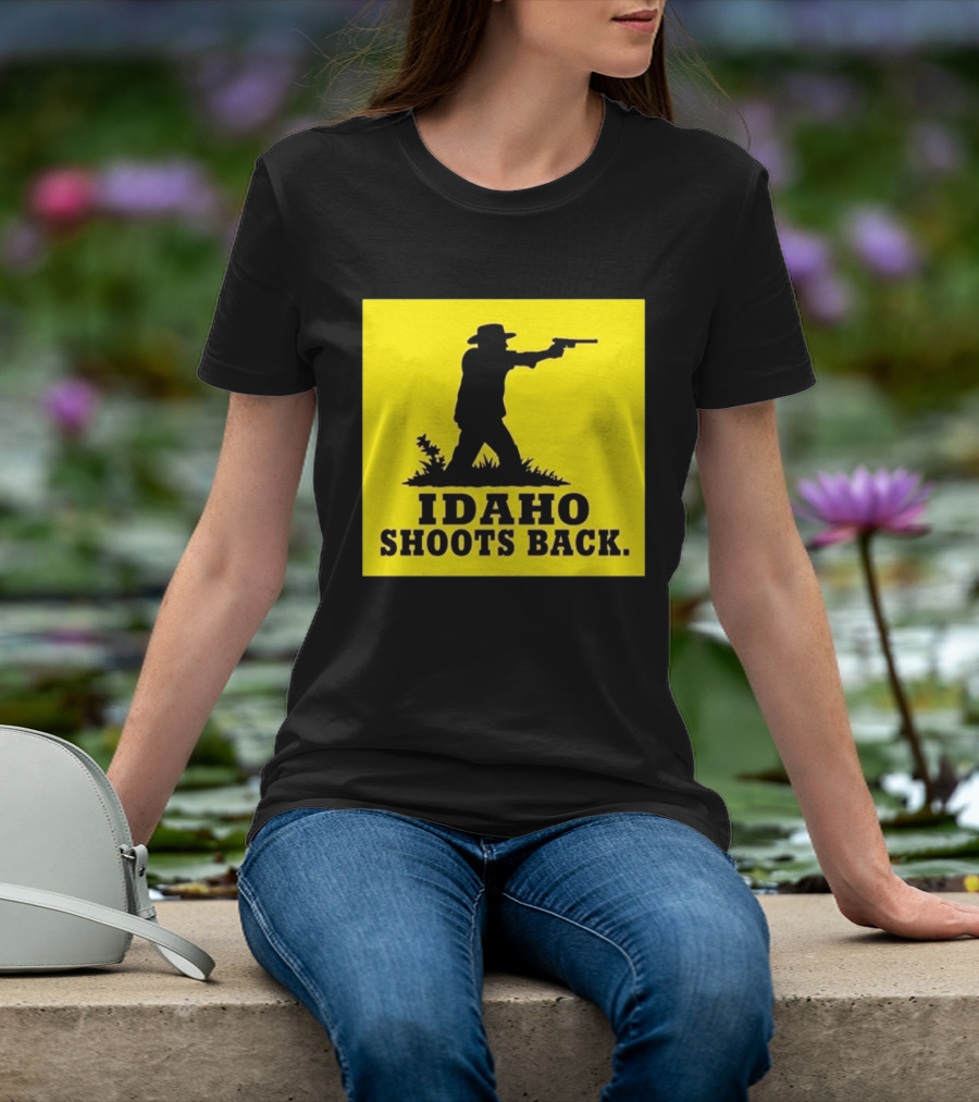 Idaho Shoots Back Cowboy Silhouette Retro Humor T-Shirt