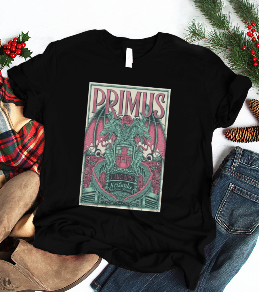 Primus Ljubljana Križanke Concert 3 Aug 2026 Double Dragon T-Shirt