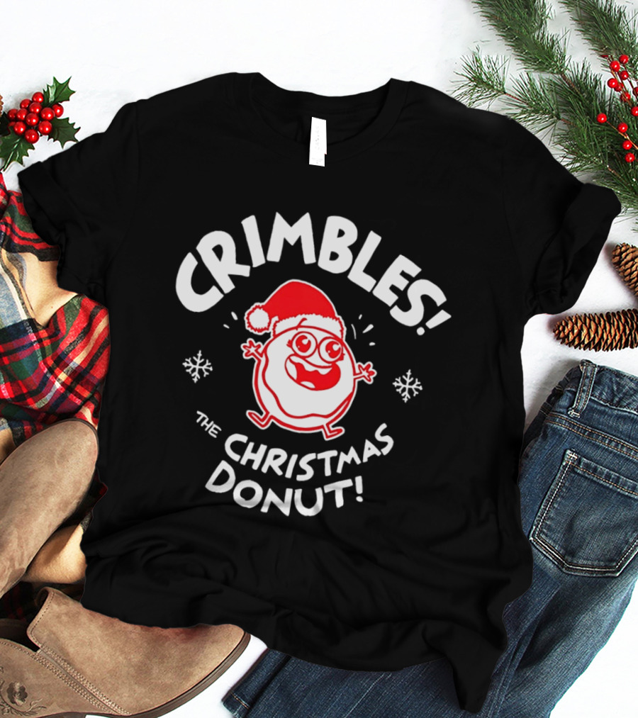 Crimbles Santa Hat The Christmas Donut Snowflakes T-Shirt