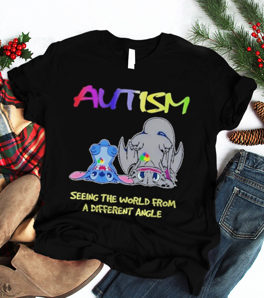 Autism Seeing The World From A Different Angle Toothless Stitch T-Shirt