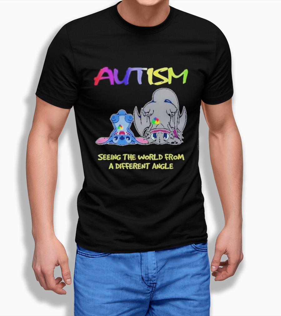 Autism Seeing The World From A Different Angle Toothless Stitch T-Shirt