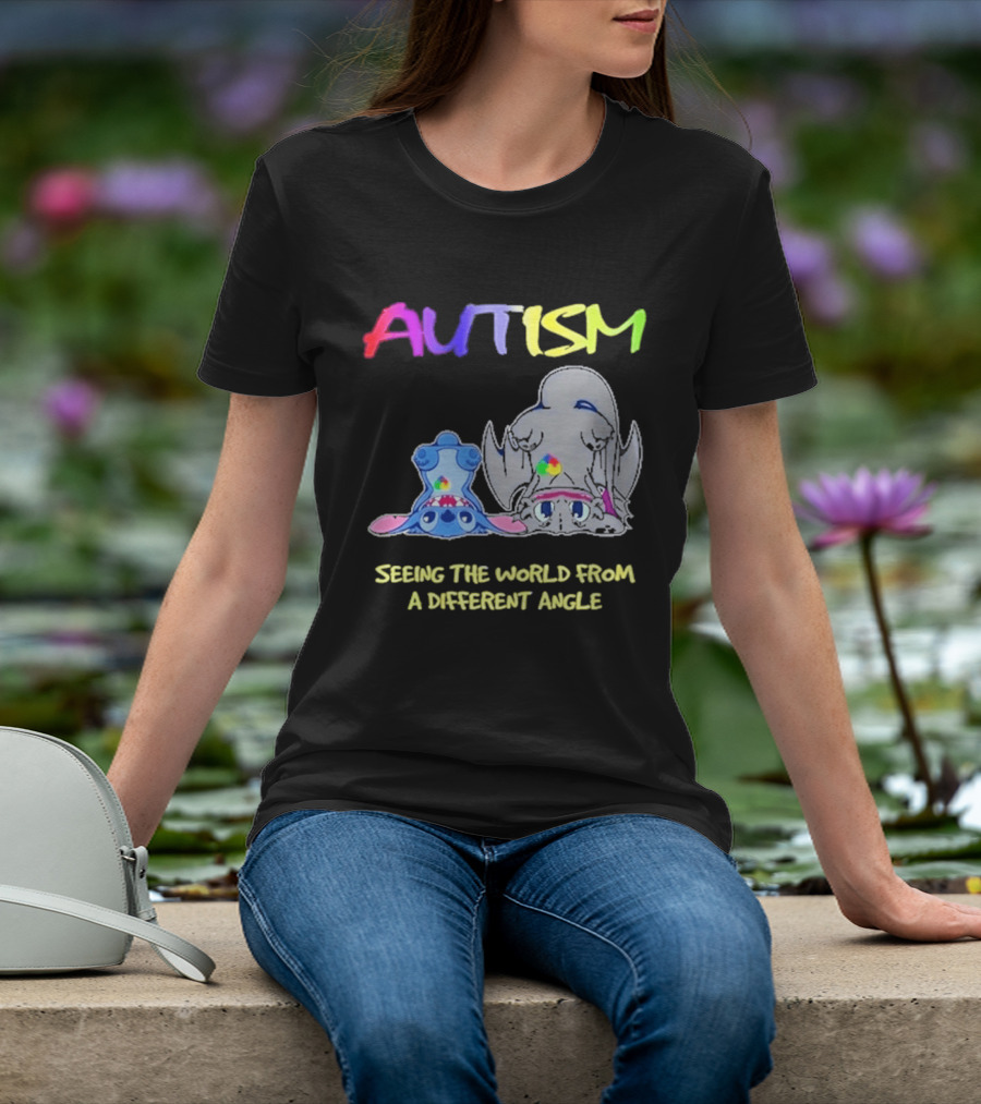 Autism Seeing The World From A Different Angle Toothless Stitch T-Shirt