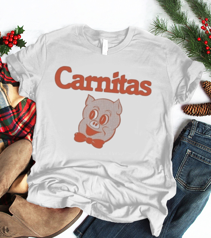 Carnitas Smiling Pig Face Nostalgic Pork T-Shirt