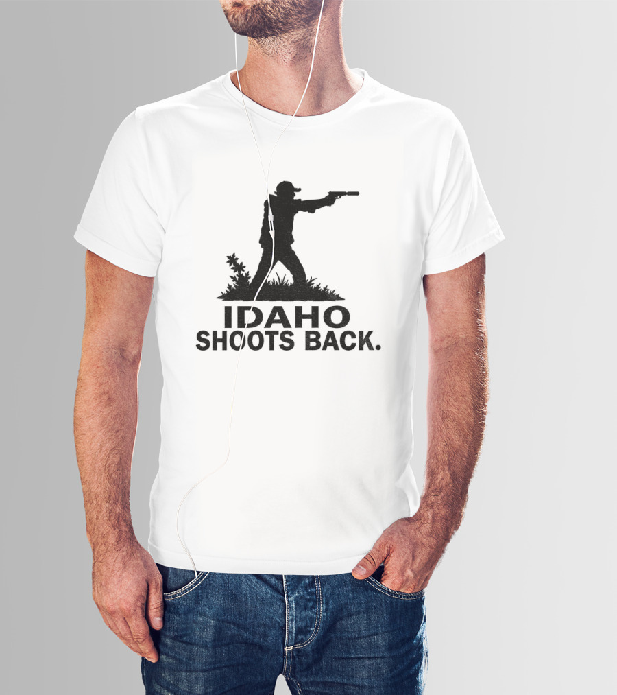 Idaho Shoots Back Silhouette Hunter With Gun T-Shirt