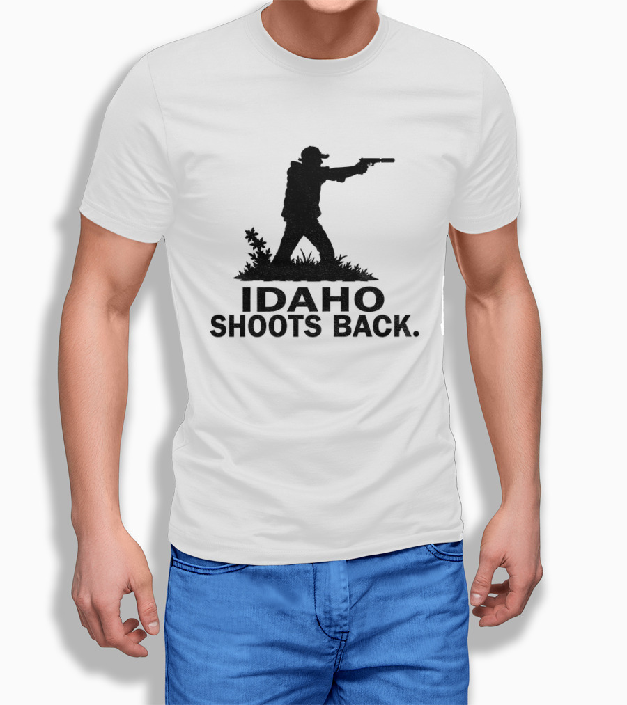 Idaho Shoots Back Silhouette Hunter With Gun T-Shirt