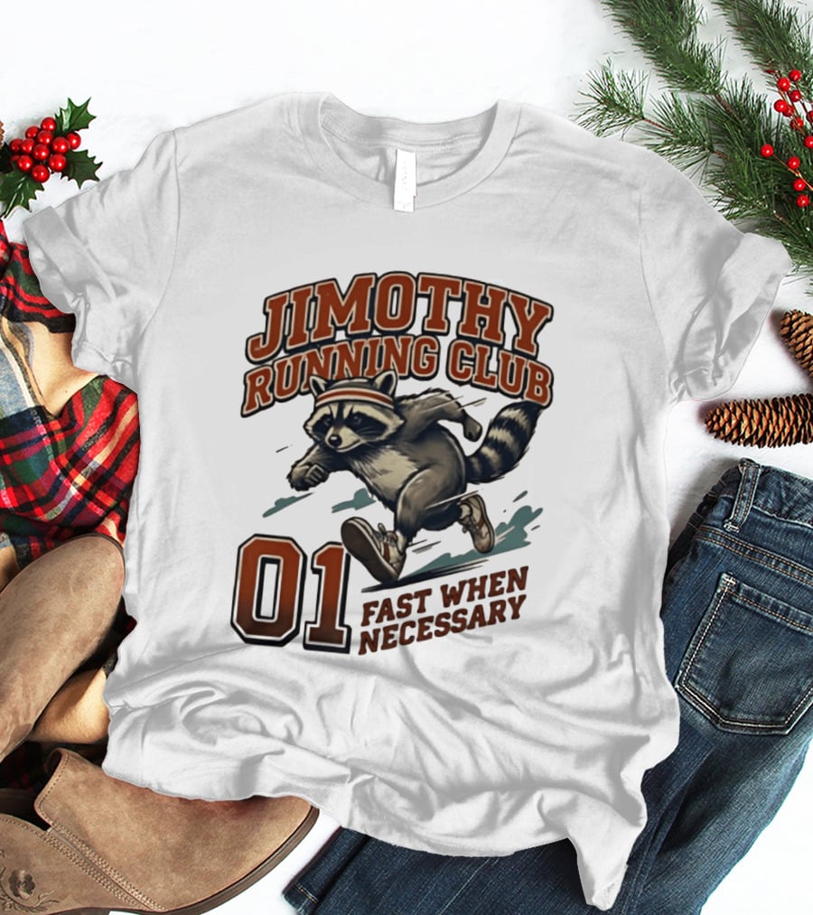 Jimothy Running Club 01 Fast When Necessary Raccoon T-Shirt