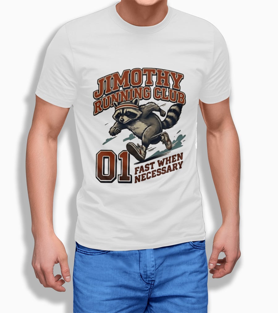 Jimothy Running Club 01 Fast When Necessary Raccoon T-Shirt