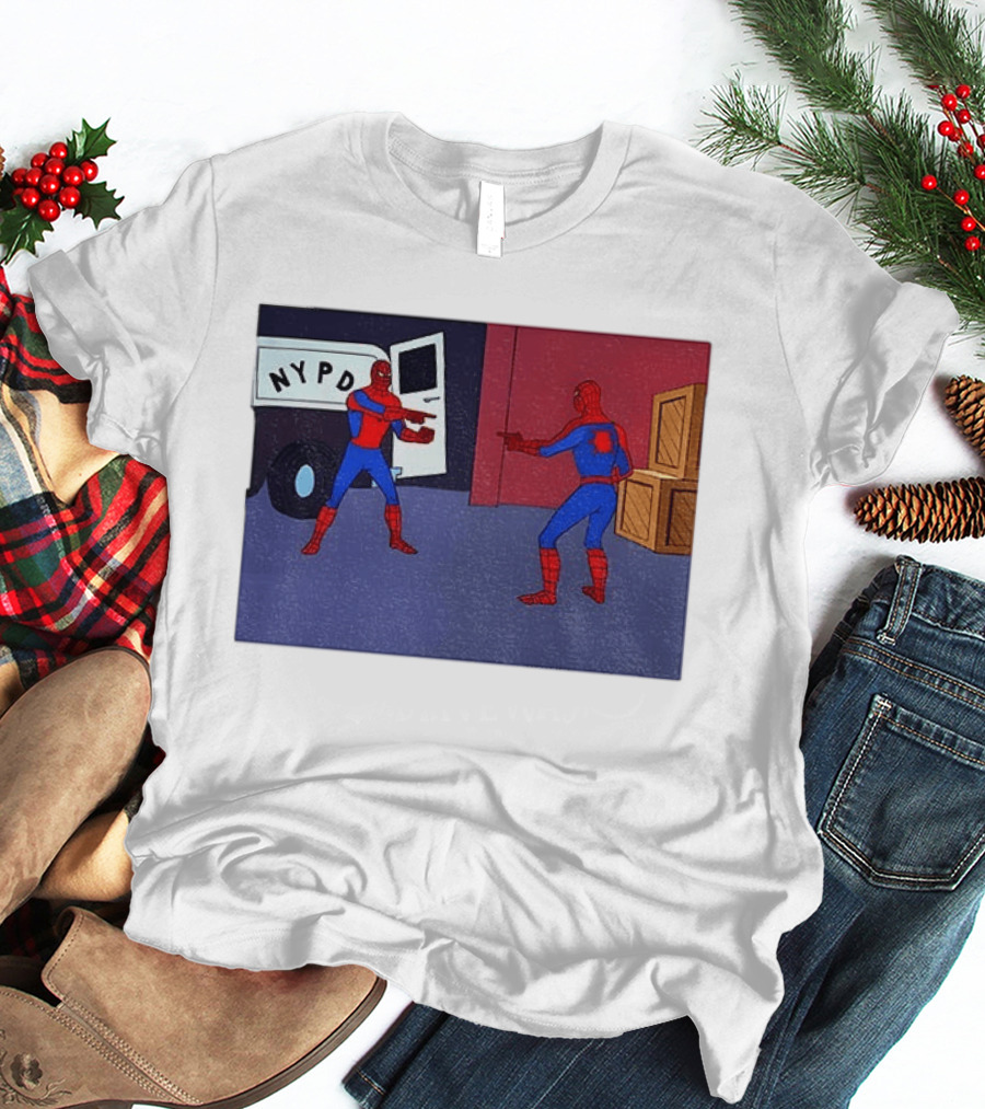 NYPD Spider Man Pointing Meme Twins Scene T-Shirt