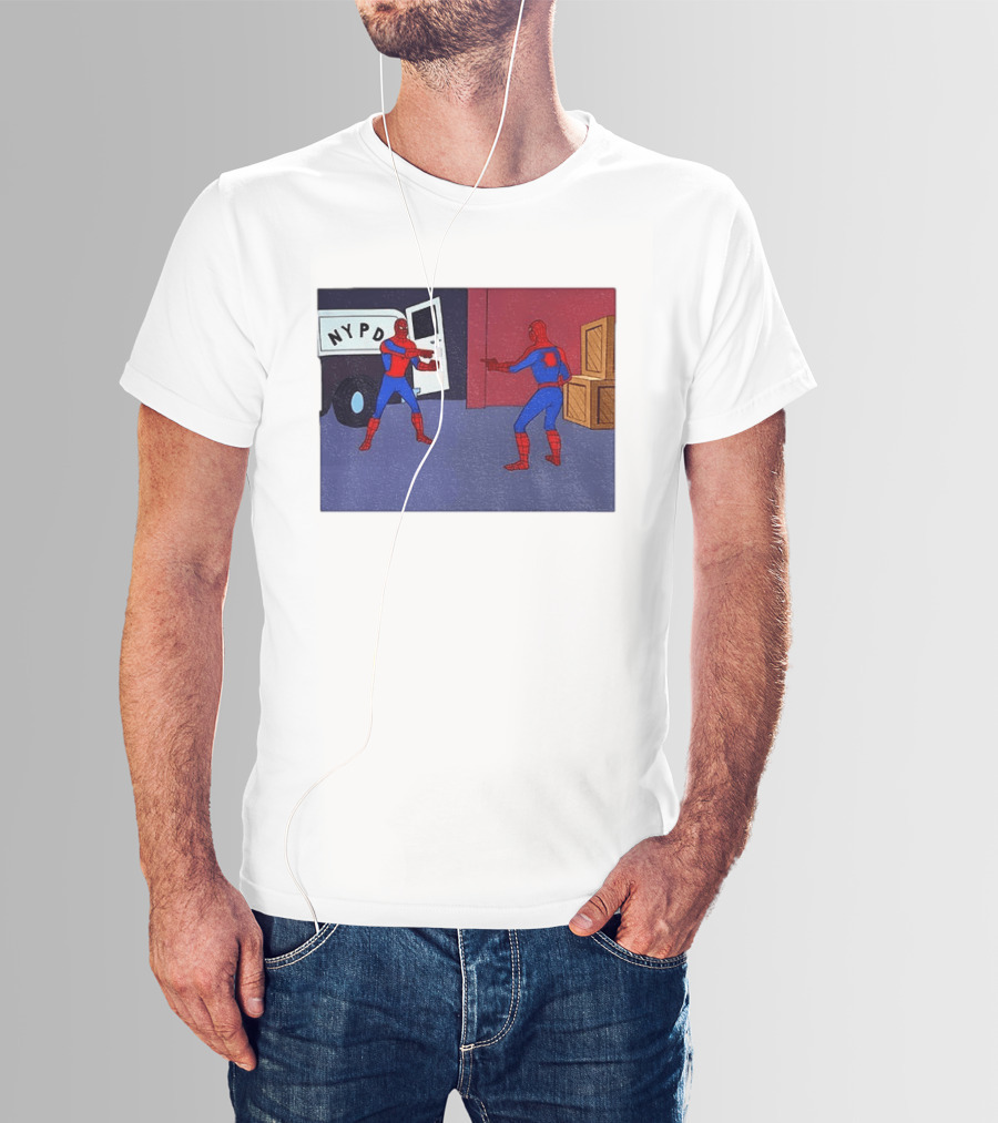 NYPD Spider Man Pointing Meme Twins Scene T-Shirt