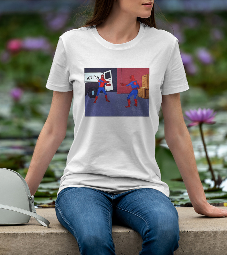 NYPD Spider Man Pointing Meme Twins Scene T-Shirt