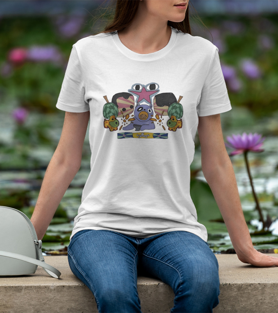 Purple Creature And Star With Puppets And Skulls T-Shirt