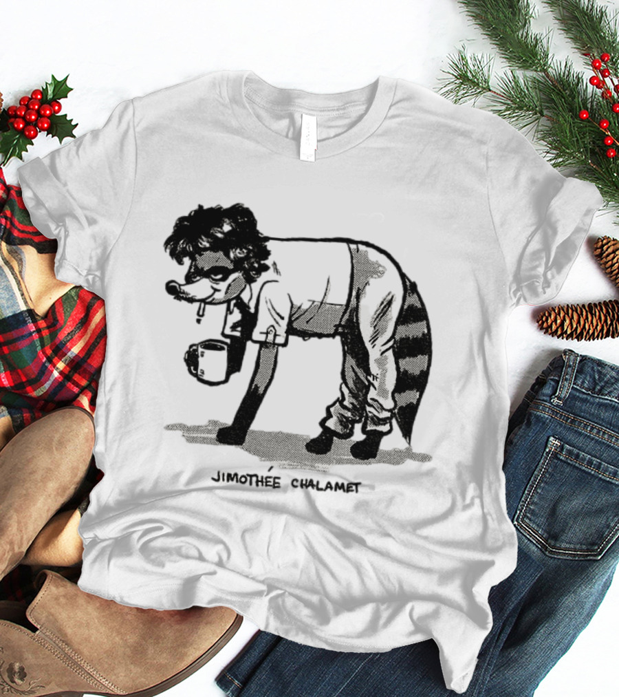 Timothée Chalamet Jimothy Raccoon 2026 Crossover Meme T-Shirt