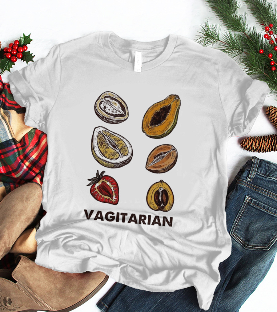 Vagitarian Fruit Humor Strawberry Avocado Papaya Illustrations T-Shirt