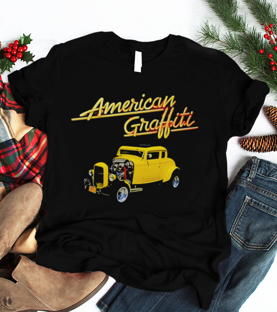 American Graffiti Yellow Deuce Coupe Hot Rod Car T-Shirt