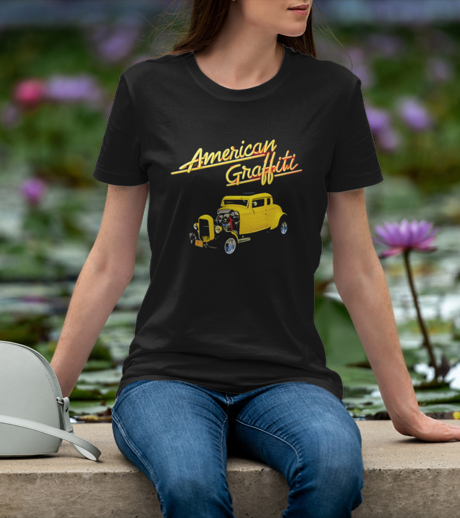 American Graffiti Yellow Deuce Coupe Hot Rod Car T-Shirt
