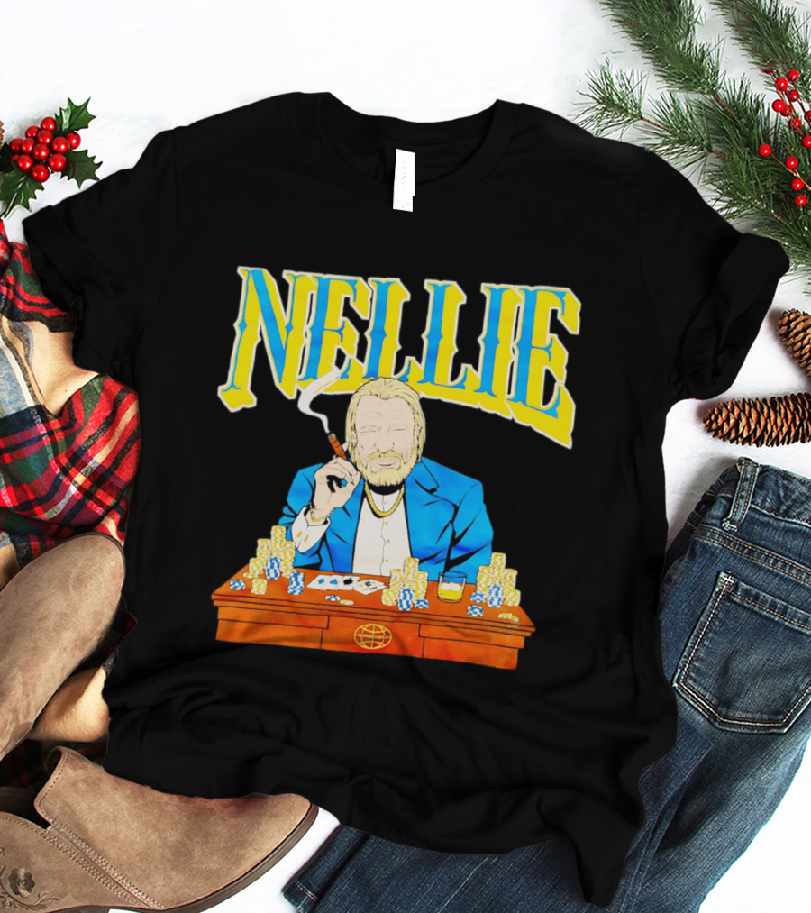 Nellie Warriorsworld Don Nelson Poker Scene Cigar Golden State Coach T-Shirt
