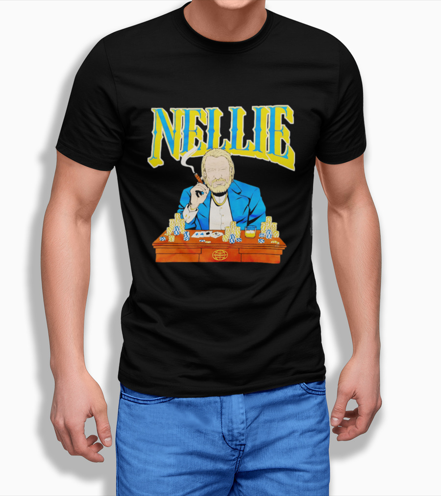 Nellie Warriorsworld Don Nelson Poker Scene Cigar Golden State Coach T-Shirt