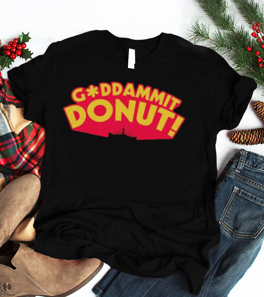 Gddammit Donut Goddammit Crown Starburst Red Yellow T-Shirt