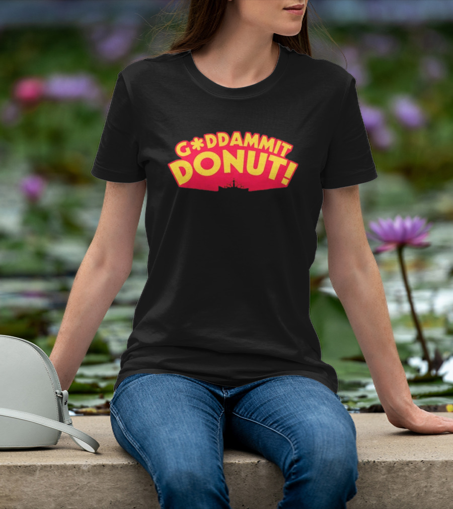 Gddammit Donut Goddammit Crown Starburst Red Yellow T-Shirt
