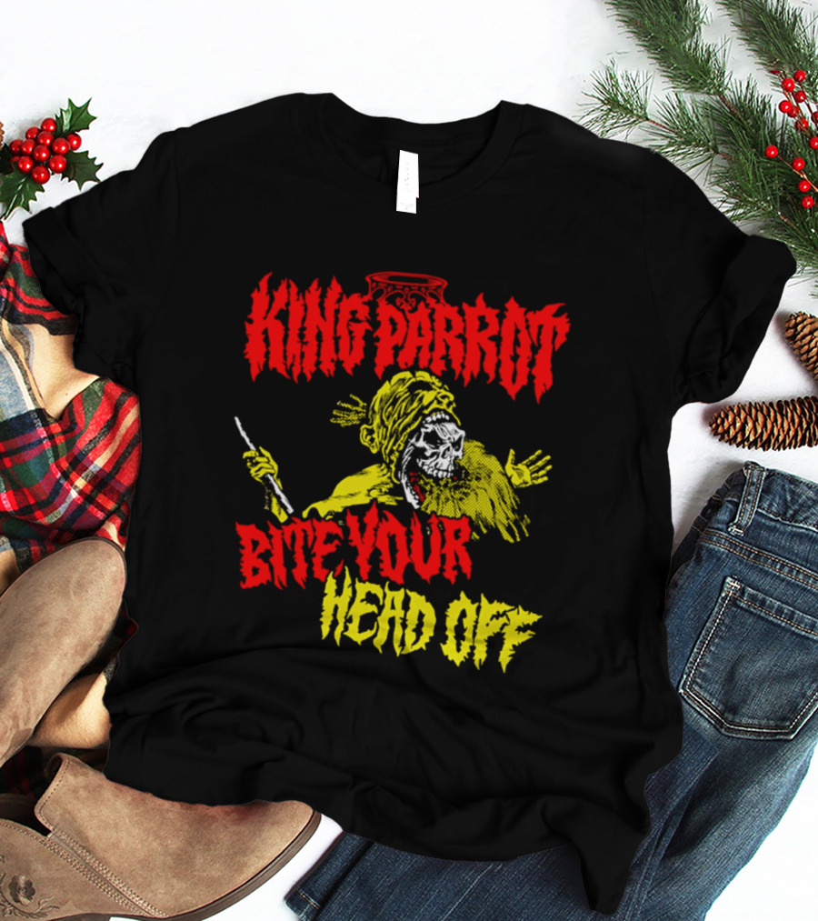 King Parrot Bite Your Head Off Skull And Creature T-Shirt