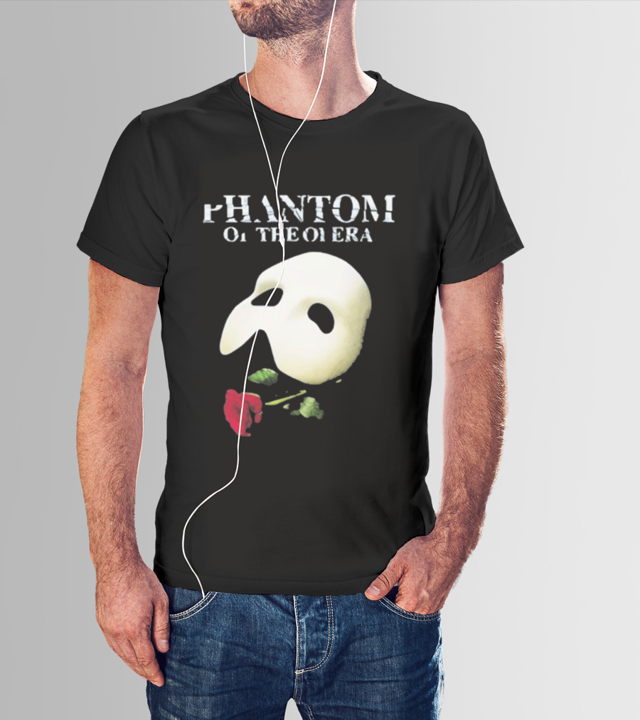 Phantom Of The Opera Mask Red Rose T-Shirt