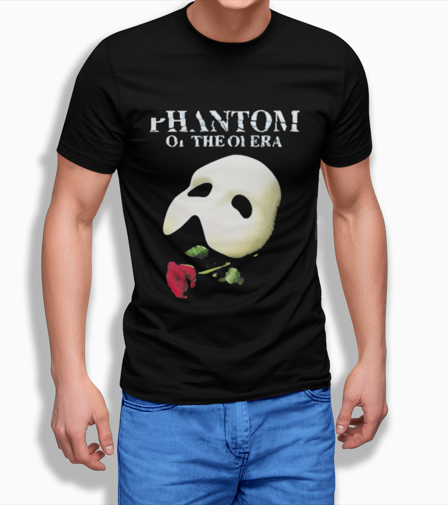 Phantom Of The Opera Mask Red Rose T-Shirt