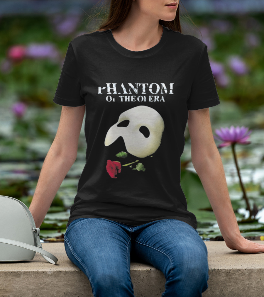 Phantom Of The Opera Mask Red Rose T-Shirt