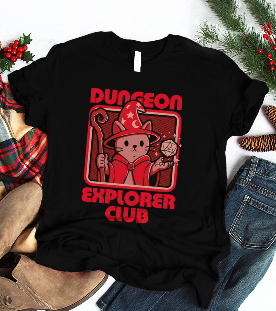 Dungeon Explorer Club RPG Mage Cat T-Shirt