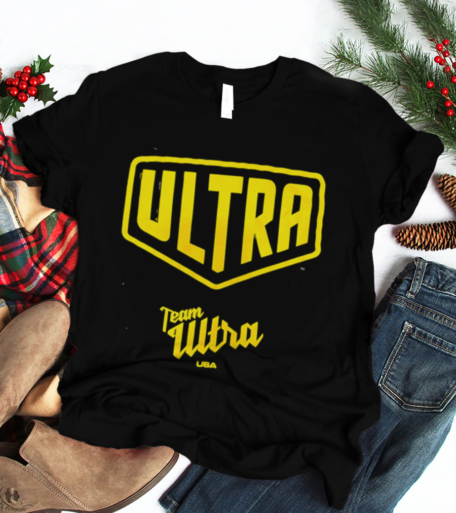Team Ultra USA Yellow Black Shield Crest Ultra USA T-Shirt