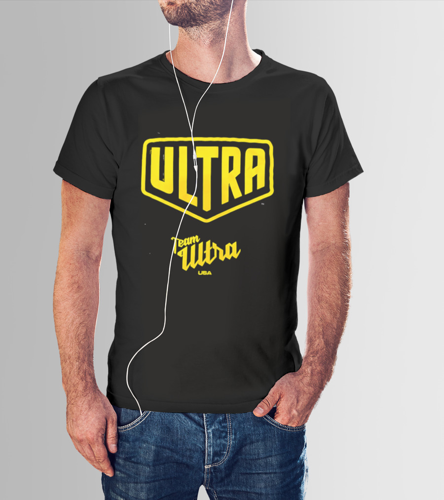 Team Ultra USA Yellow Black Shield Crest Ultra USA T-Shirt