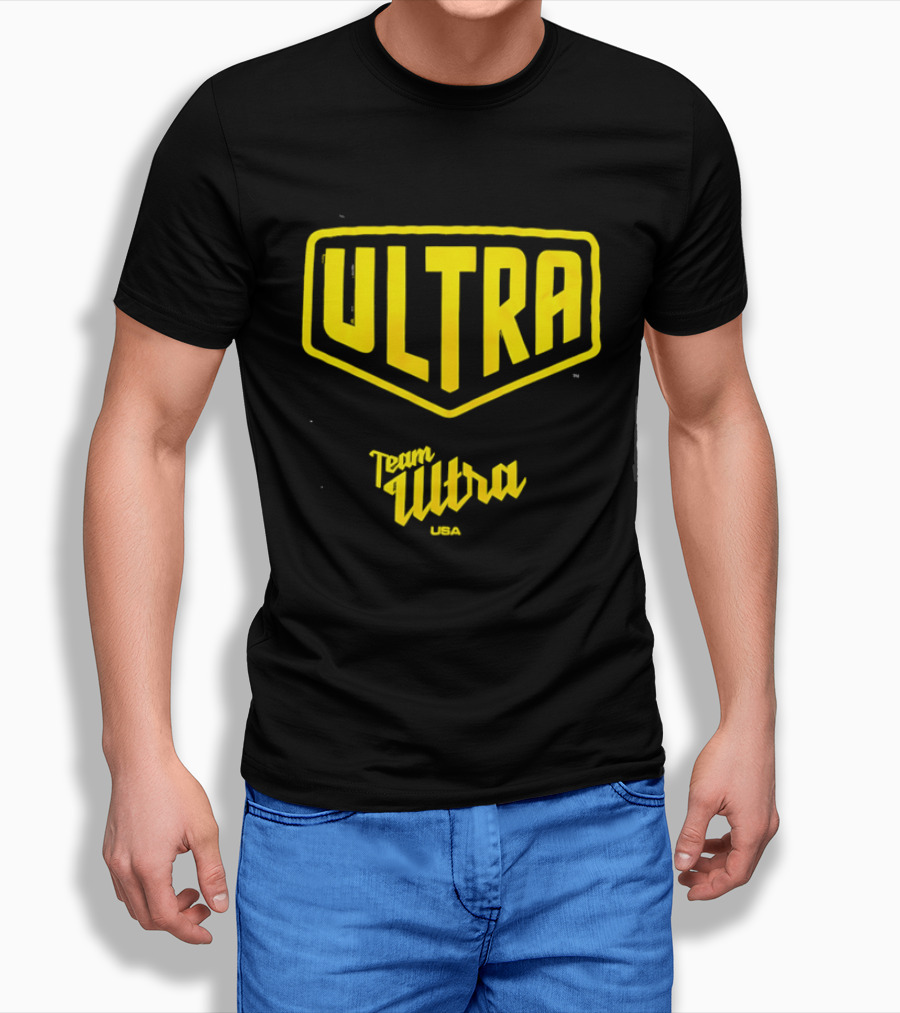 Team Ultra USA Yellow Black Shield Crest Ultra USA T-Shirt