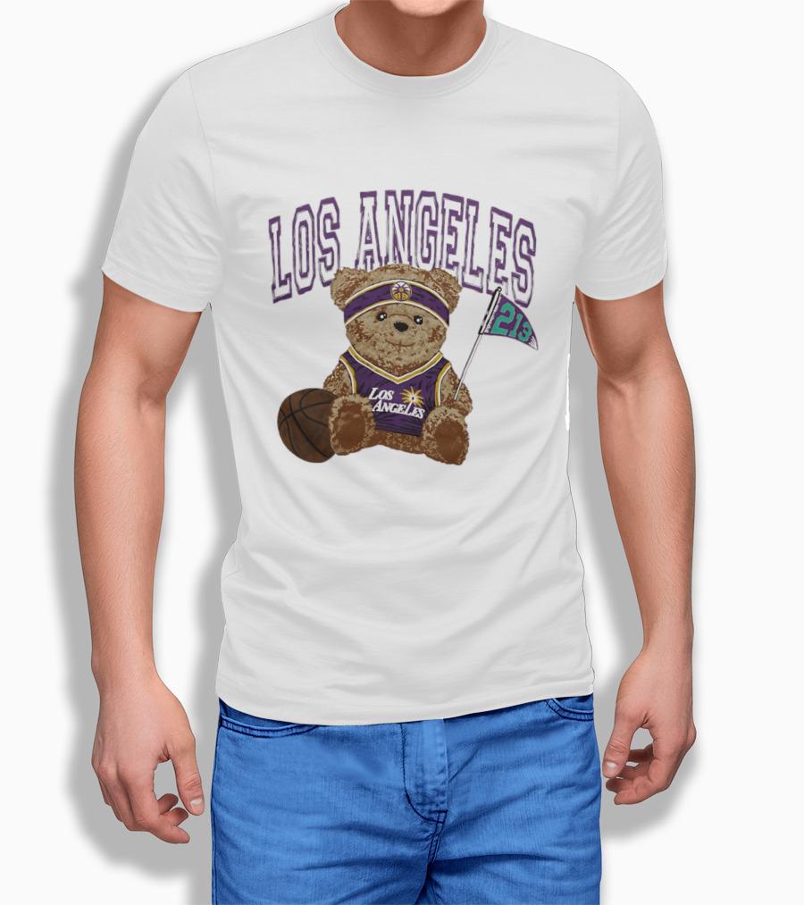 Los Angeles Basketball Bear 213 Team Spirit T-Shirt