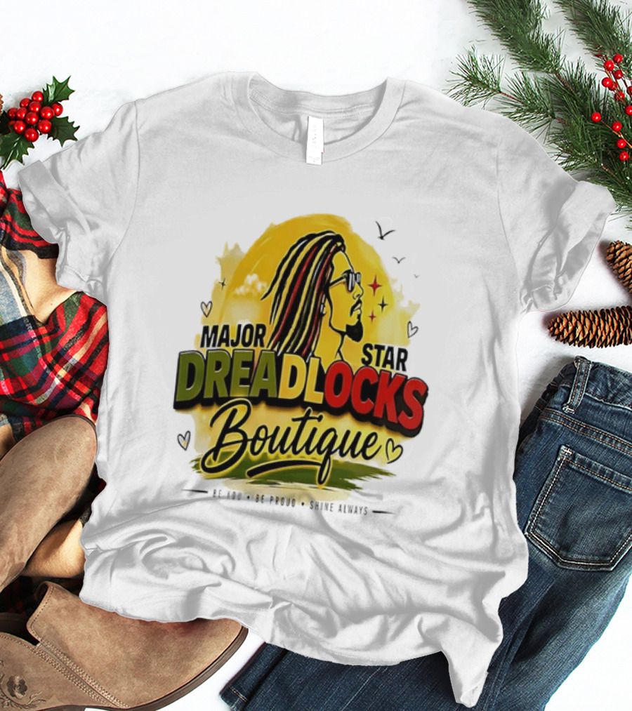 Major Star Dreadlocks Boutique Be You Shine Always Rastafarian Man Profile T-Shirt